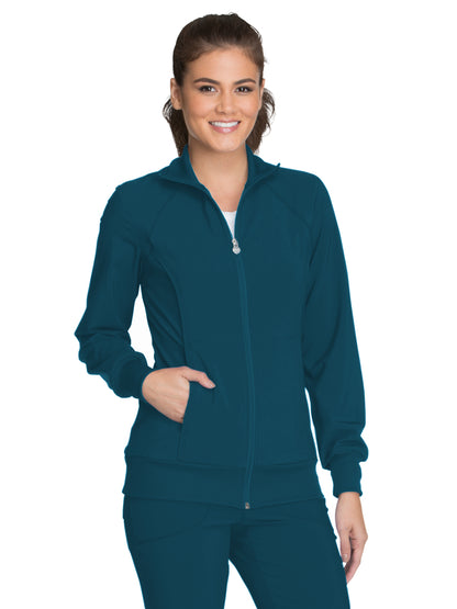 Women's 2-Pocket Contemporary Scrub Jacket - 2391A - Caribbean Blue