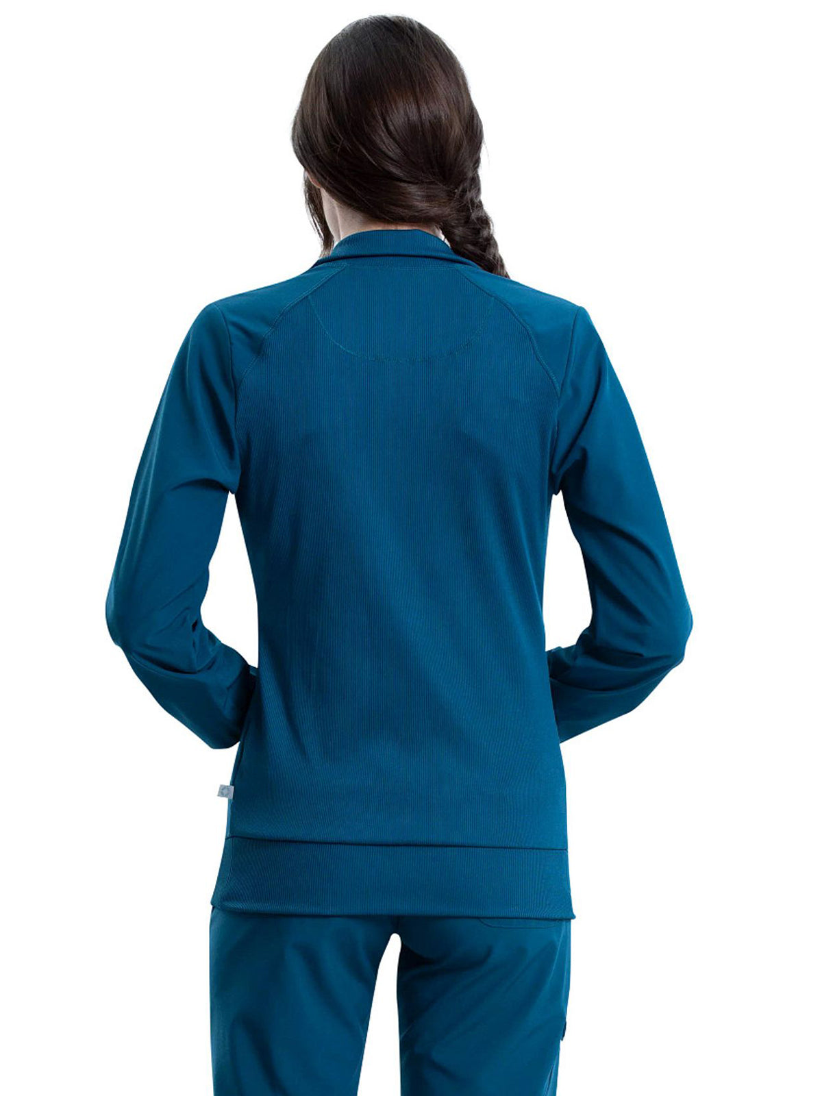 Women's 2-Pocket Contemporary Scrub Jacket - 2391A - Caribbean Blue