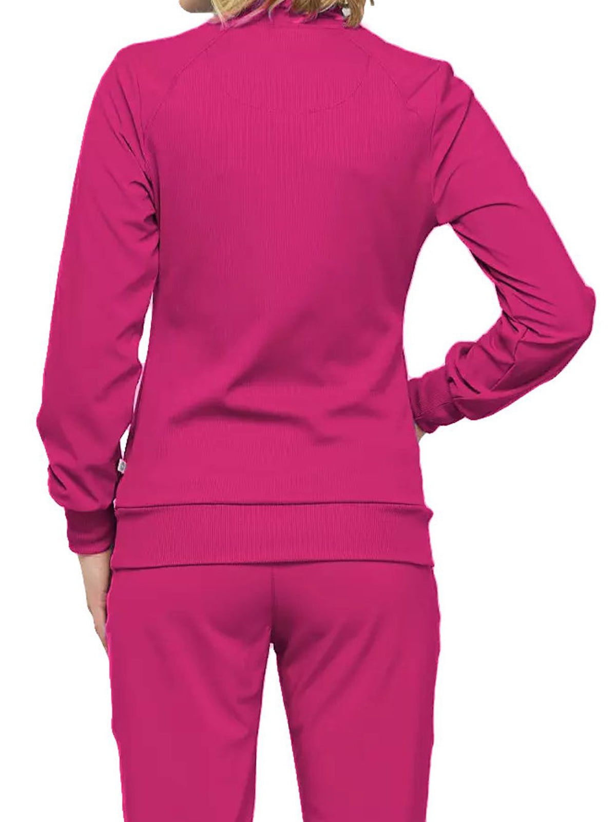 Women's 2-Pocket Contemporary Scrub Jacket - 2391A - Carmine Pink