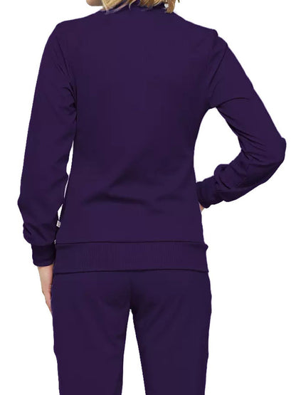 Women's 2-Pocket Contemporary Scrub Jacket - 2391A - Eggplant