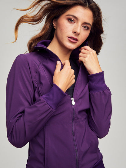 Women's 2-Pocket Contemporary Scrub Jacket - 2391A - Eggplant