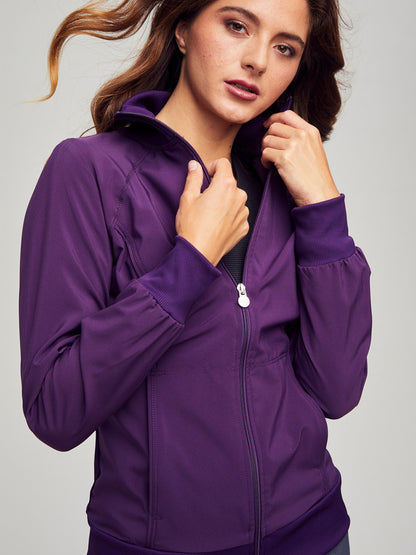 Women's 2-Pocket Contemporary Scrub Jacket - 2391A - Eggplant