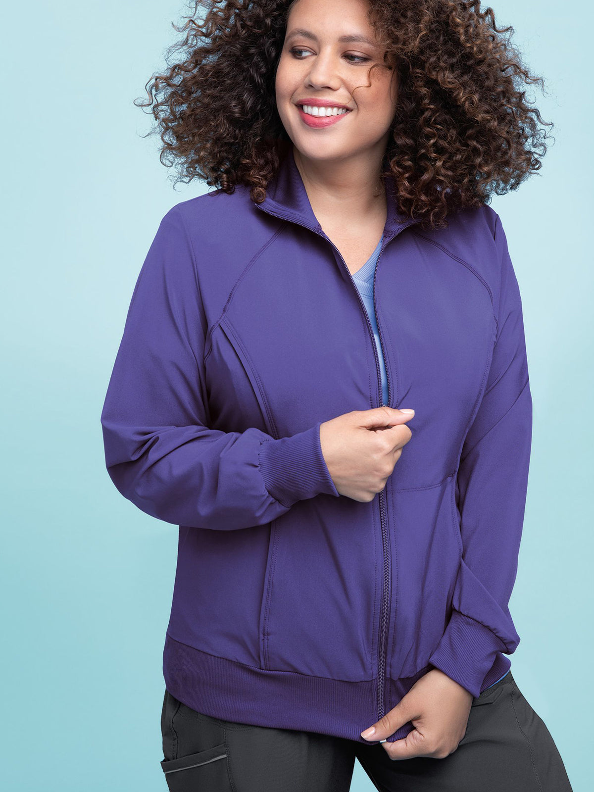 Women's 2-Pocket Contemporary Scrub Jacket - 2391A - Grape