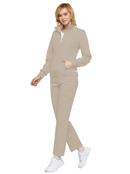 Women's 2-Pocket Contemporary Scrub Jacket - 2391A - Khaki