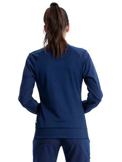 Women's 2-Pocket Contemporary Scrub Jacket - 2391A - Navy