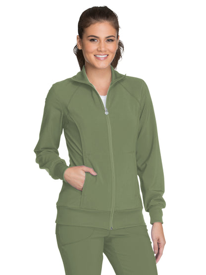 Women's 2-Pocket Contemporary Scrub Jacket - 2391A - Olive