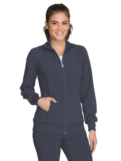 Women's 2-Pocket Contemporary Scrub Jacket - 2391A - Pewter