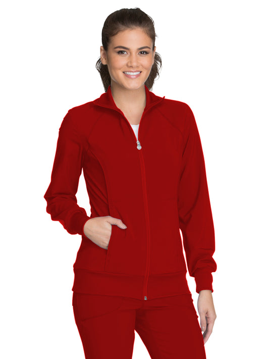 Women's 2-Pocket Contemporary Scrub Jacket - 2391A - Red