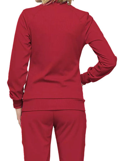 Women's 2-Pocket Contemporary Scrub Jacket - 2391A - Red