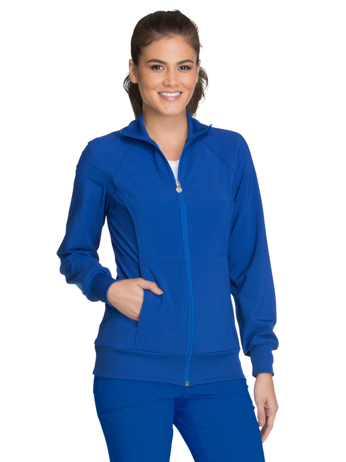 Women's 2-Pocket Contemporary Scrub Jacket - 2391A - Royal