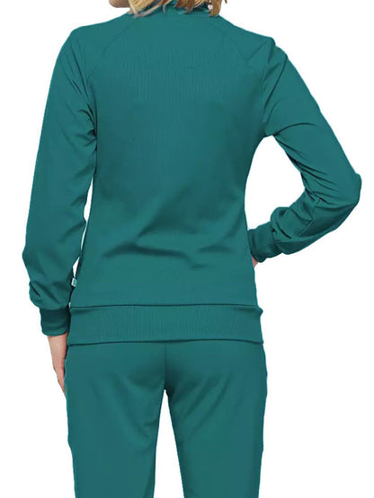 Women's 2-Pocket Contemporary Scrub Jacket - 2391A - Teal Blue