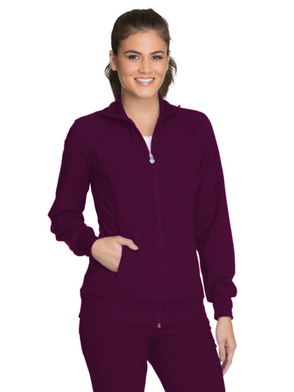 Women's 2-Pocket Contemporary Scrub Jacket - 2391A - Wine