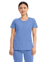 Women's 3-Pocket Round Neck Top - 2624A - Ciel