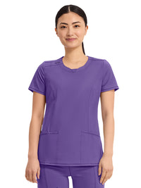 Women's 3-Pocket Round Neck Top - 2624A - Pretty N Purple