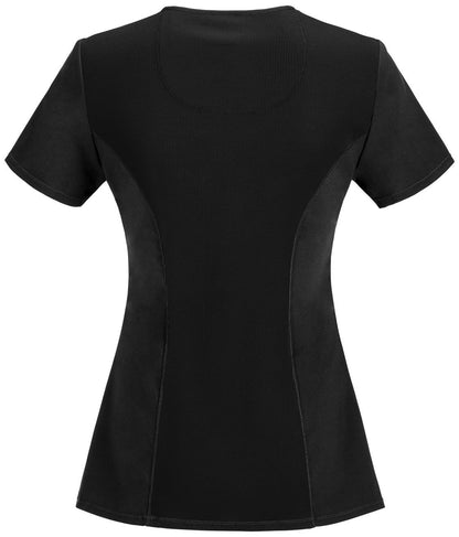 Women's 4-Pocket Mock Wrap Scrub Top - 2625A - Black