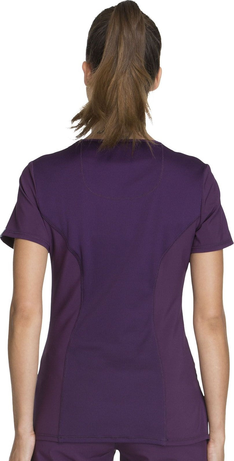 Women's 4-Pocket Mock Wrap Scrub Top - 2625A - Eggplant