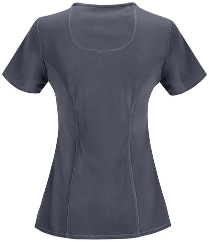 Women's 4-Pocket Mock Wrap Scrub Top - 2625A - Pewter