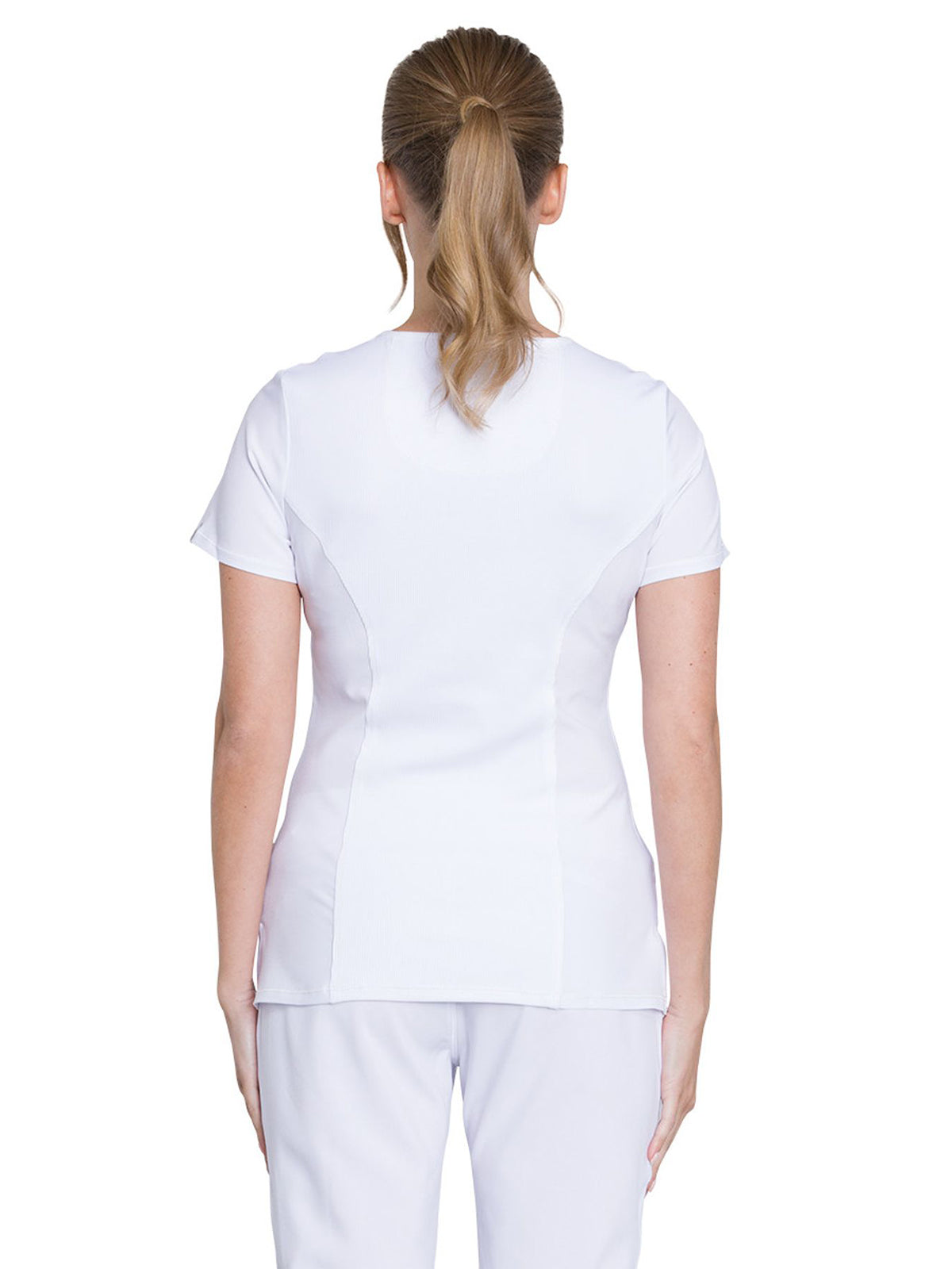 Women's 4-Pocket Mock Wrap Scrub Top - 2625A - White