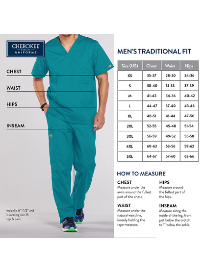 Men's 7-Pocket Cargo Scrub Pant - 4000 - Teal Blue