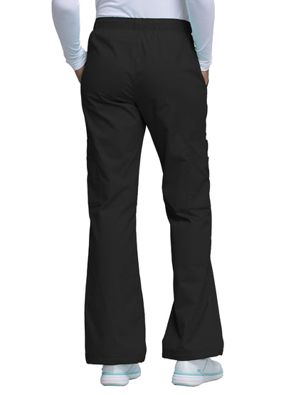 Women's Mid Rise Pull-On Cargo Scrub Pant - 4005 - Black