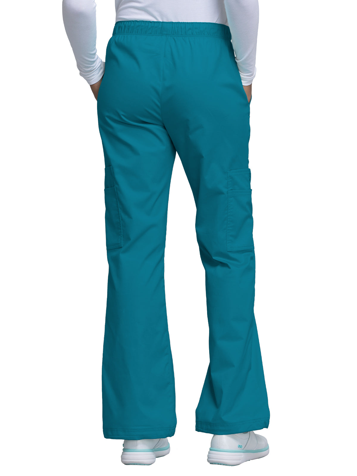 Women's Mid Rise Pull-On Cargo Scrub Pant - 4005 - Caribbean Blue