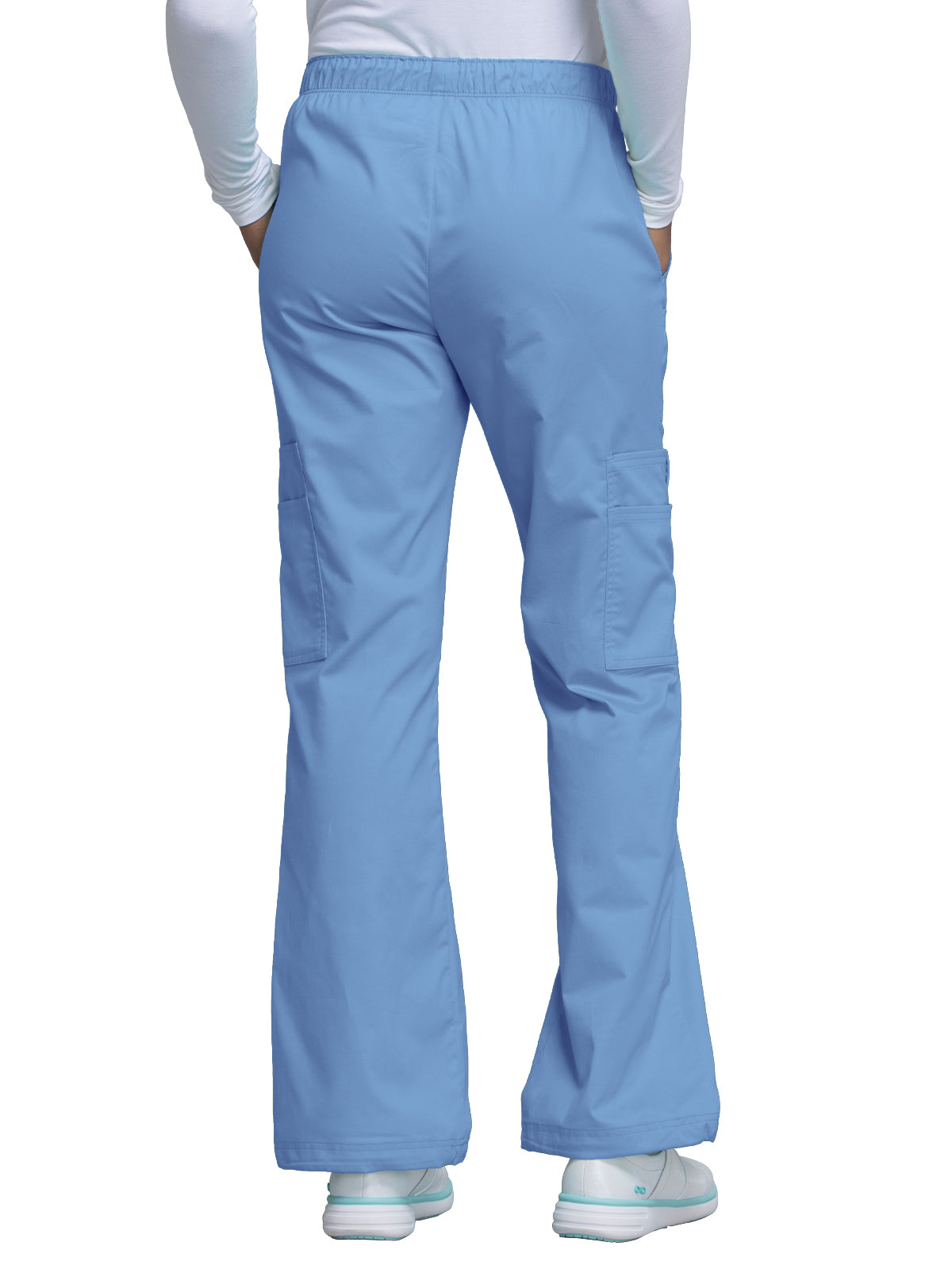 Women's Mid Rise Pull-On Cargo Scrub Pant - 4005 - Ciel