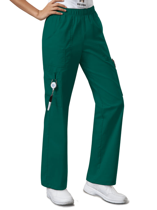 Women's Mid Rise Pull-On Cargo Scrub Pant - 4005 - Hunter