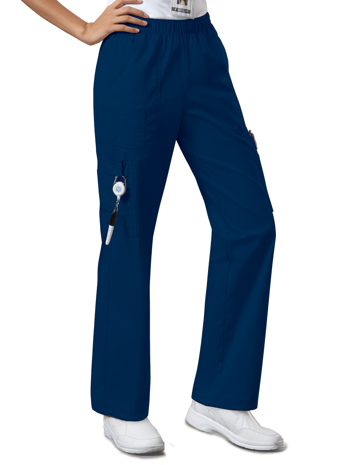 Women's Mid Rise Pull-On Cargo Scrub Pant - 4005 - Navy