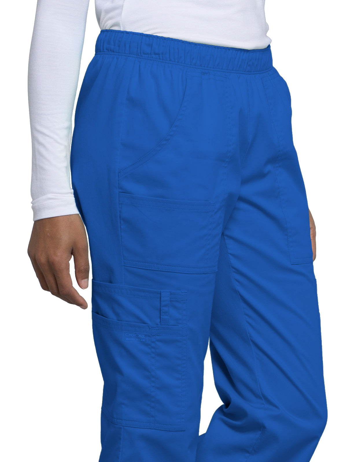 Women's Mid Rise Pull-On Cargo Scrub Pant - 4005 - Royal