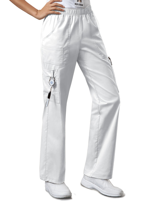 Women's Mid Rise Pull-On Cargo Scrub Pant - 4005 - White