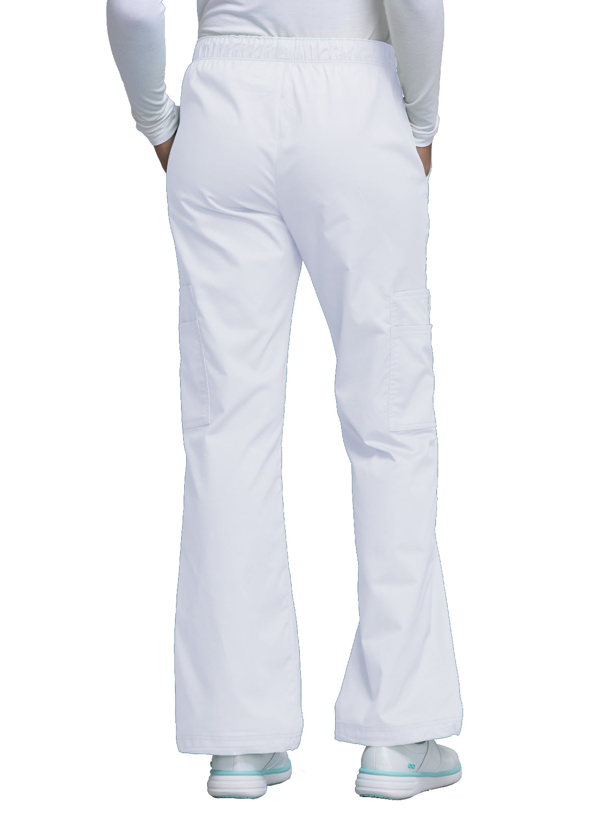 Women's Mid Rise Pull-On Cargo Scrub Pant - 4005 - White