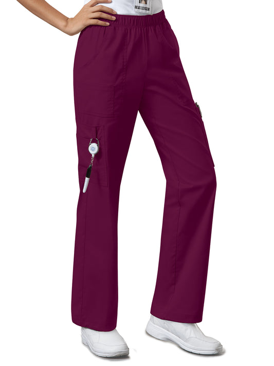 Women's Mid Rise Pull-On Cargo Scrub Pant - 4005 - Wine