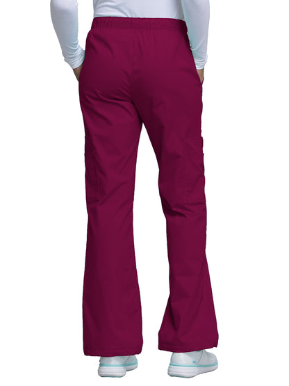 Women's Mid Rise Pull-On Cargo Scrub Pant - 4005 - Wine