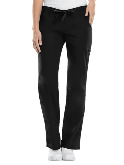 Women's 4-Pocket Drawstring Cargo Pant - 4020 - Black