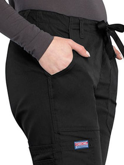 Women's 4-Pocket Drawstring Cargo Pant - 4020 - Black