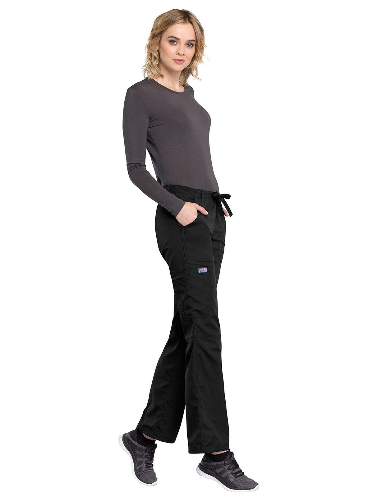 Women's 4-Pocket Drawstring Cargo Pant - 4020 - Black