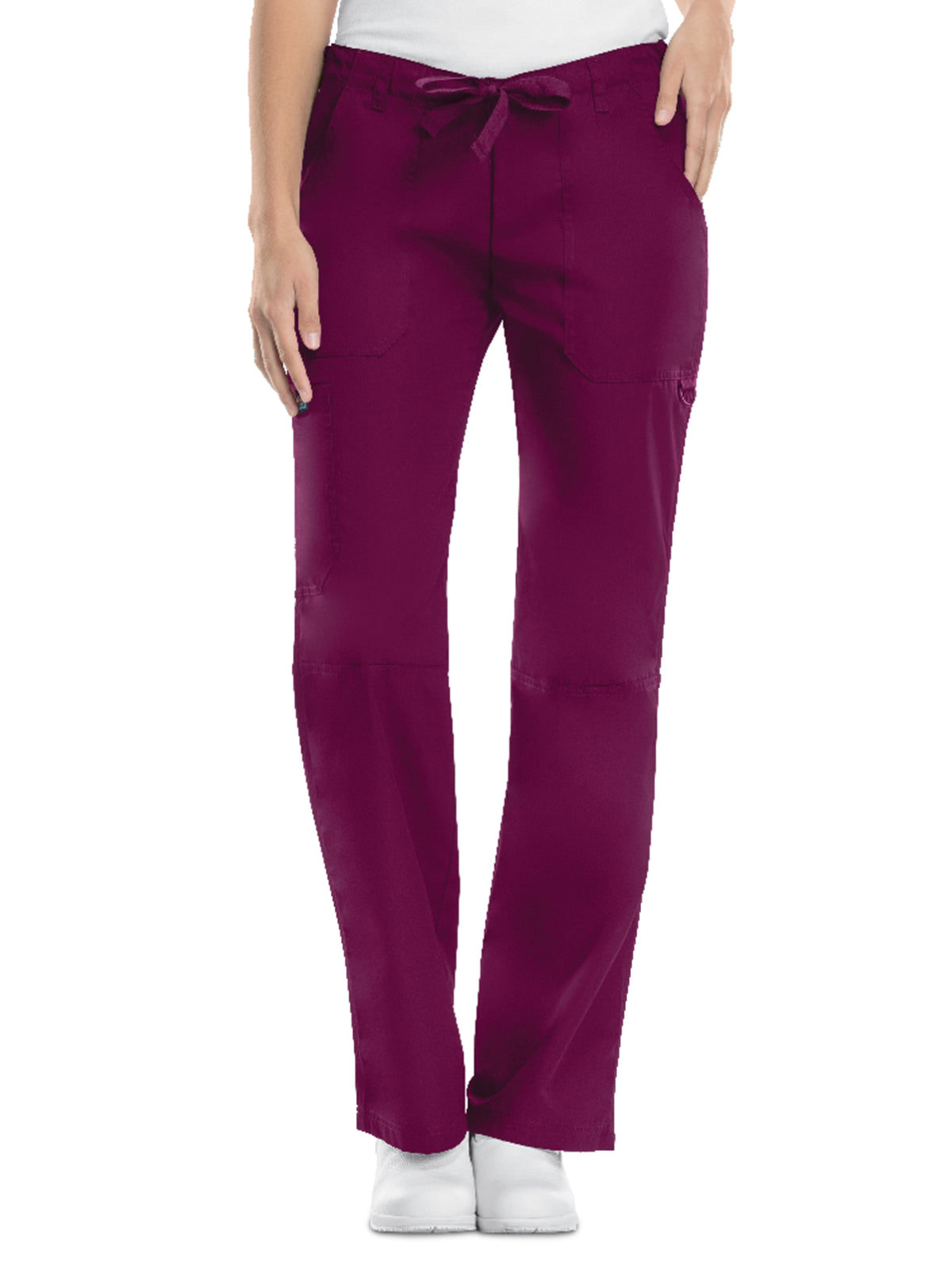 Women's 4-Pocket Drawstring Cargo Pant - 4020 - Wine