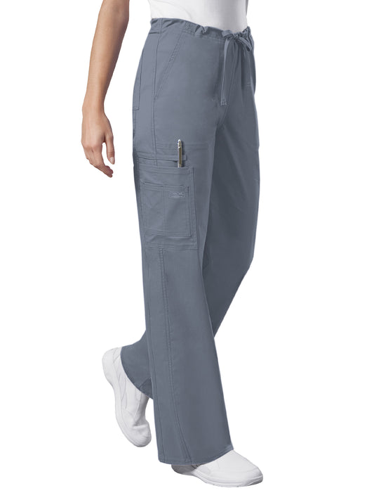 Unisex 5-Pocket Drawstring Cargo Scrub Pant - 4043 - Grey