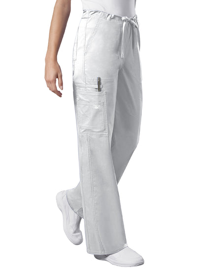 Unisex 5-Pocket Drawstring Cargo Scrub Pant - 4043 - White