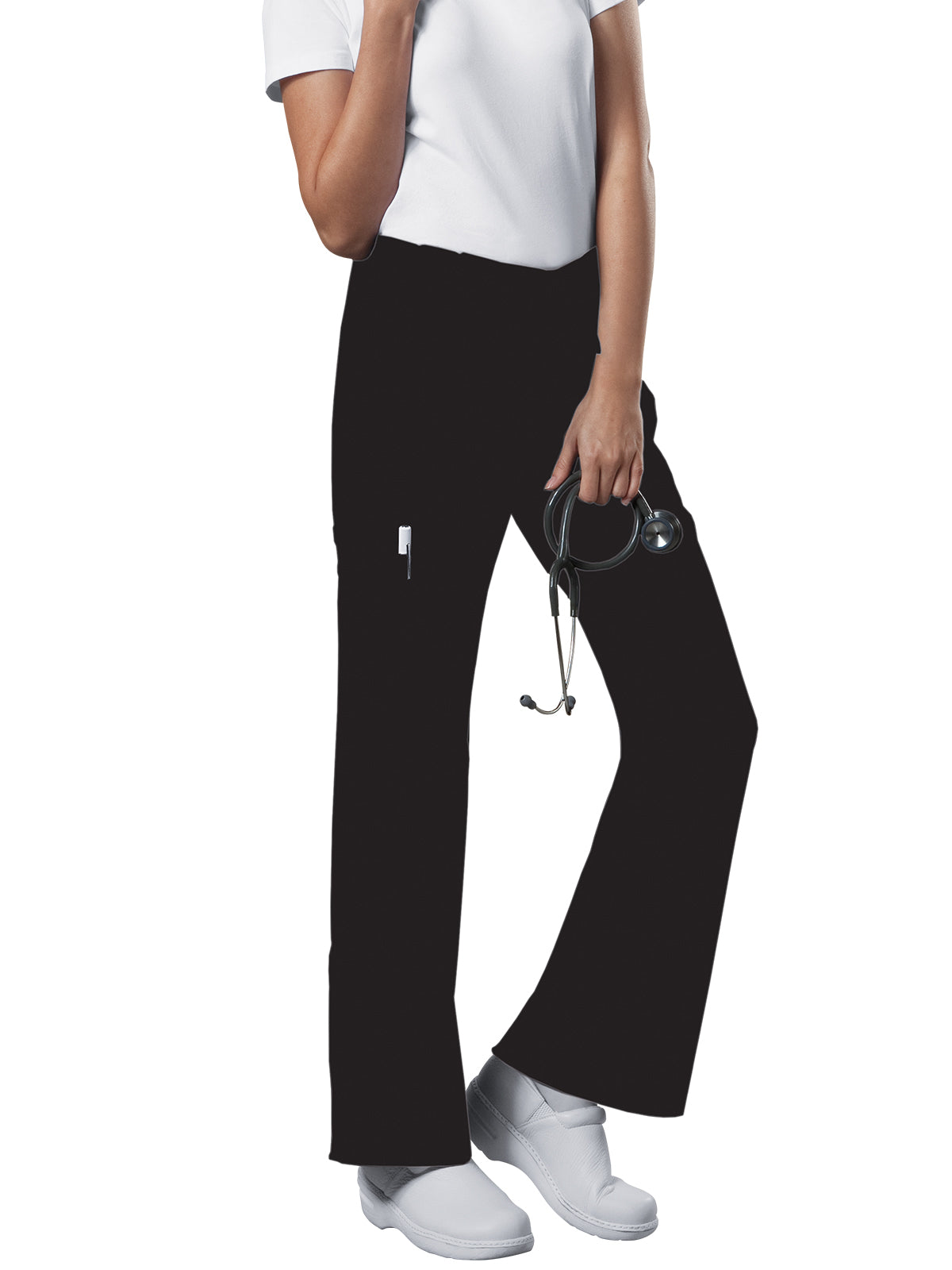 Women's Mid Rise Drawstring Cargo Pant - 4044 - Black