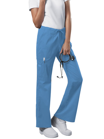 Women's Mid Rise Drawstring Cargo Scrub Pant - 4044 - Ciel