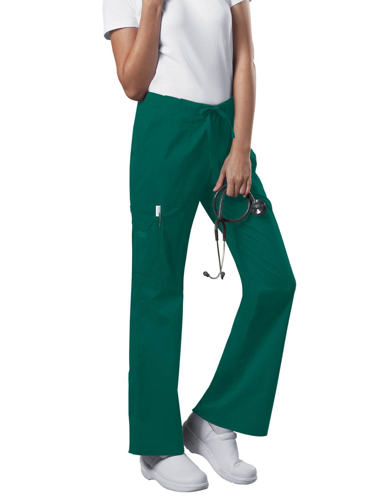 Women's Mid Rise Drawstring Cargo Scrub Pant - 4044 - Hunter