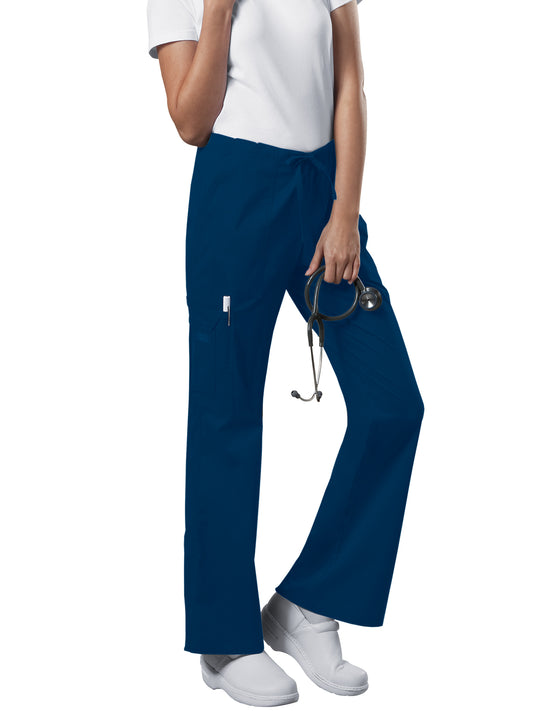 Women's Mid Rise Drawstring Cargo Scrub Pant - 4044 - Navy