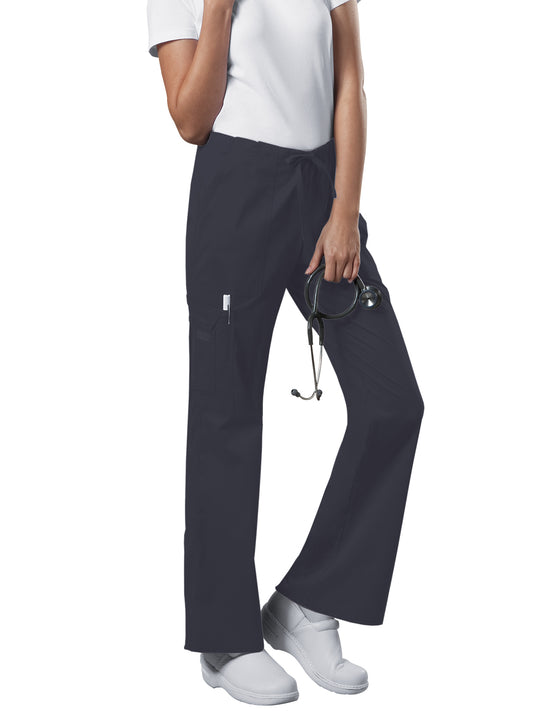 Women's Mid Rise Drawstring Cargo Scrub Pant - 4044 - Pewter