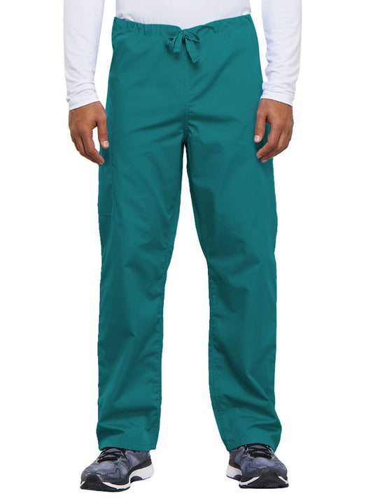 Unisex 2-Pocket Drawstring Cargo Pant - 4100 - Teal Blue