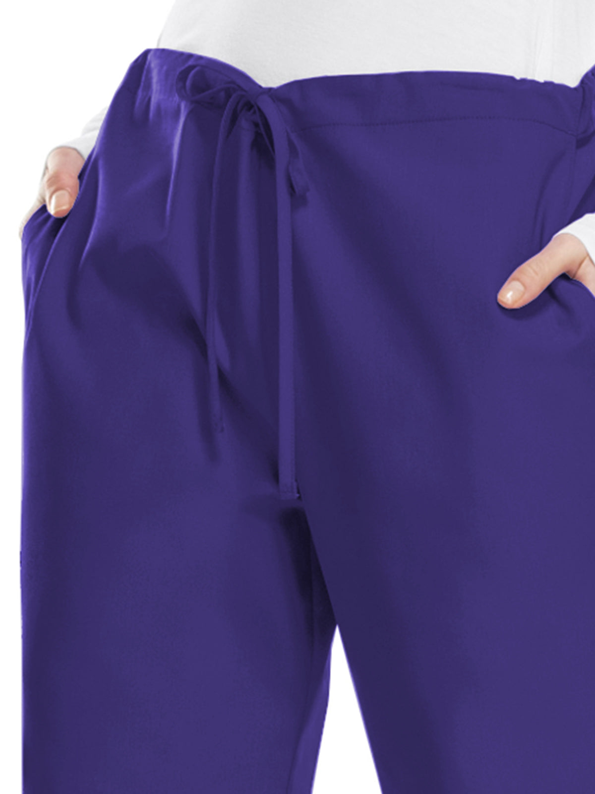 Women's Natural Rise Flare Leg Drawstring Pant - 4101 - Grape