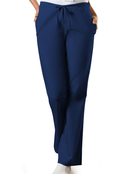 Women's Natural Rise Flare Leg Drawstring Pant - 4101 - Navy