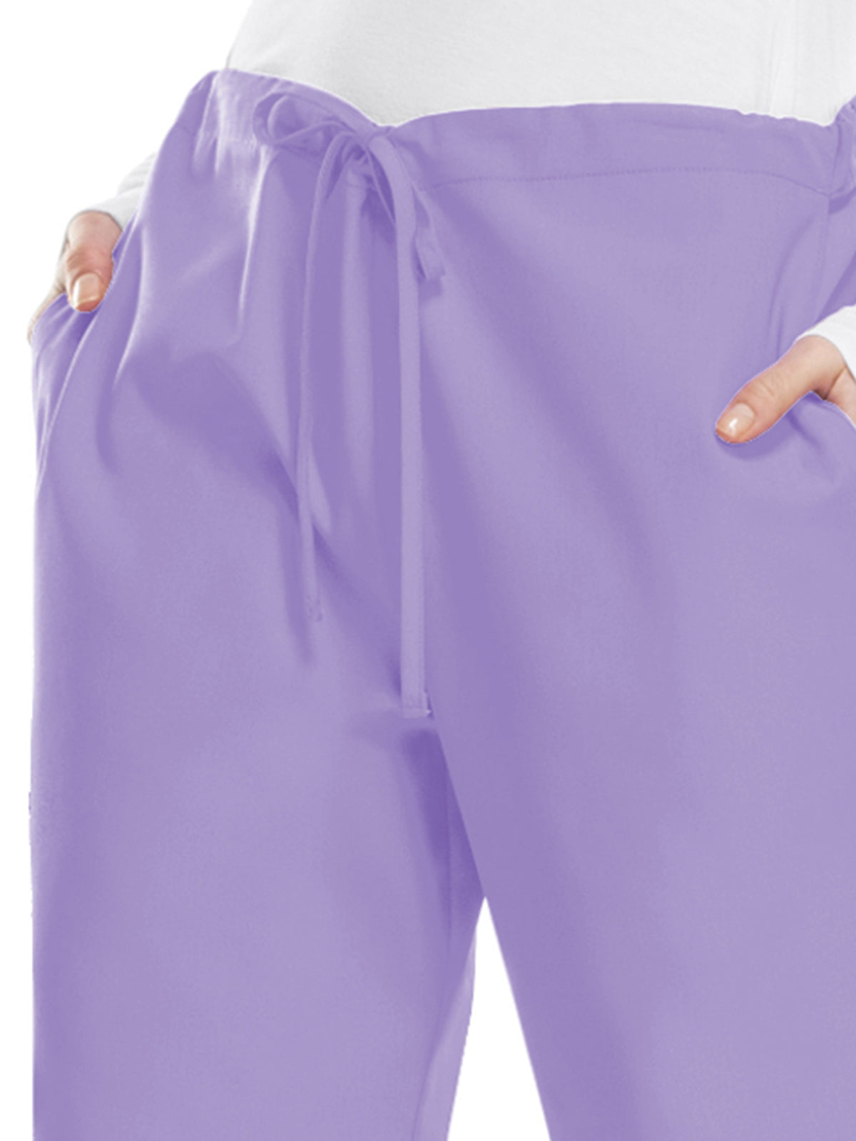 Women's Natural Rise Flare Leg Drawstring Pant - 4101 - Orchid