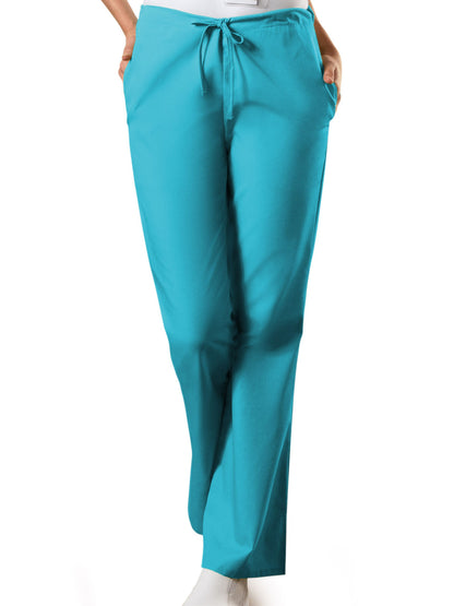 Women's Natural Rise Flare Leg Drawstring Pant - 4101 - Turquoise