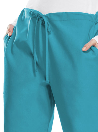 Women's Natural Rise Flare Leg Drawstring Pant - 4101 - Turquoise